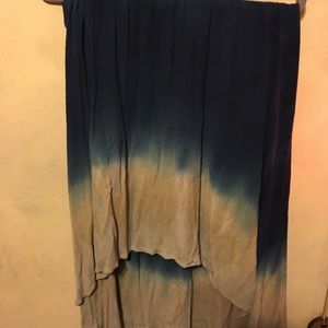 Art of Cloth tie-dyed skirt Large Blue Beige Ombré